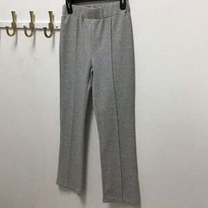 Sage Gray Straight-Leg seam knit Pants